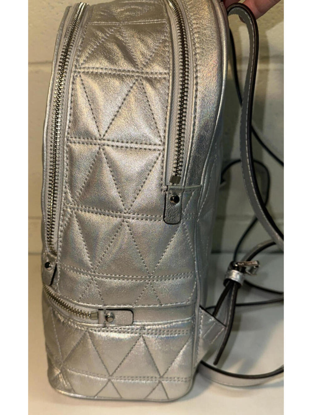 Michael Kors Rhea Medium Quilted Leather Backpack Purse MK Logo Bag - Picture 7 of 10